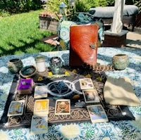 a table with tarot cards on it